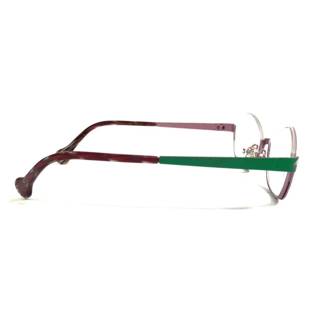BOZ Eyeglasses Frames WORLD 4082 Green Pink Cat Eye Half Rim 52-17-140